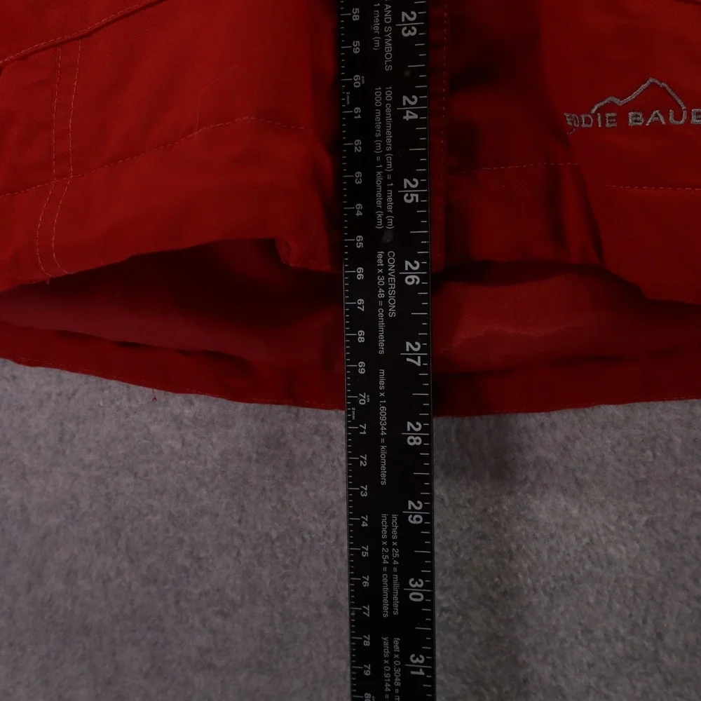 Eddie Bauer‎ Rain Jacket Womens Small WeatherEdge Coat Parka Hooded Full Zip Red